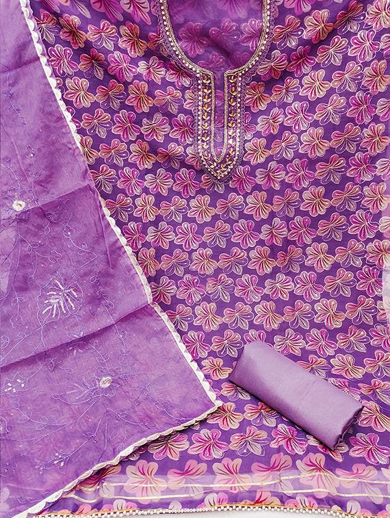women embroidered unstitched suit set - 21483046 -  Standard Image - 1