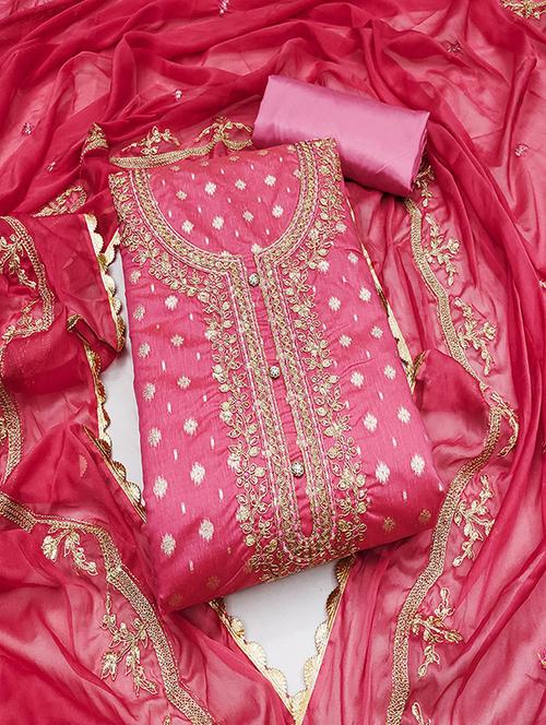women embroidered unstitched suit set - 21483051 - Standard Image - 0