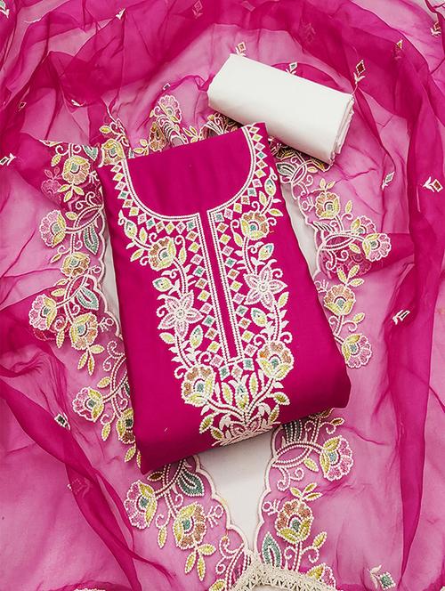 women embroidered unstitched suit set - 21483072 - Standard Image - 0