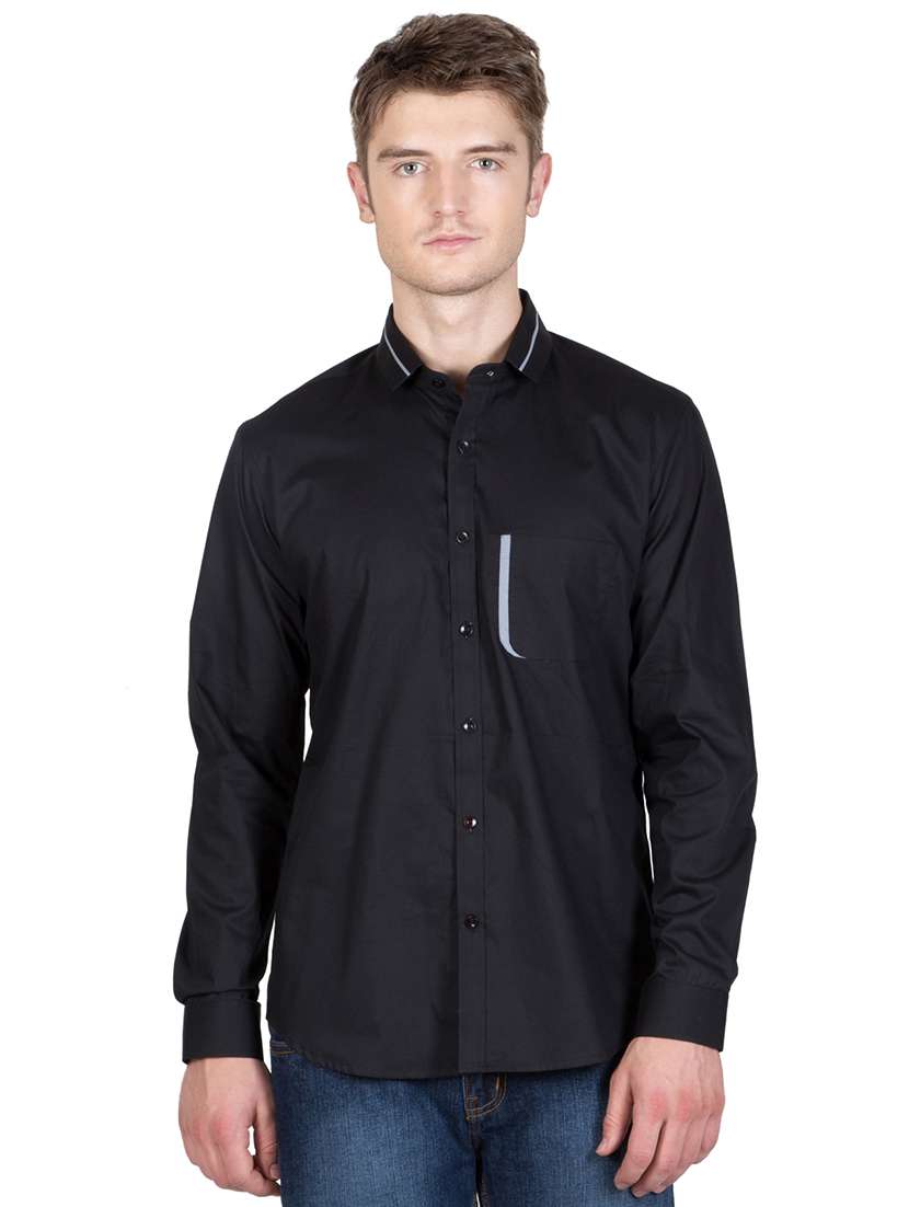 men long sleeved solid casual shirt