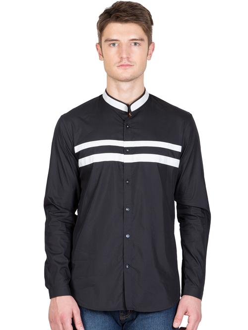 men long sleeved striped casual shirt - 21483147 - Standard Image - 0