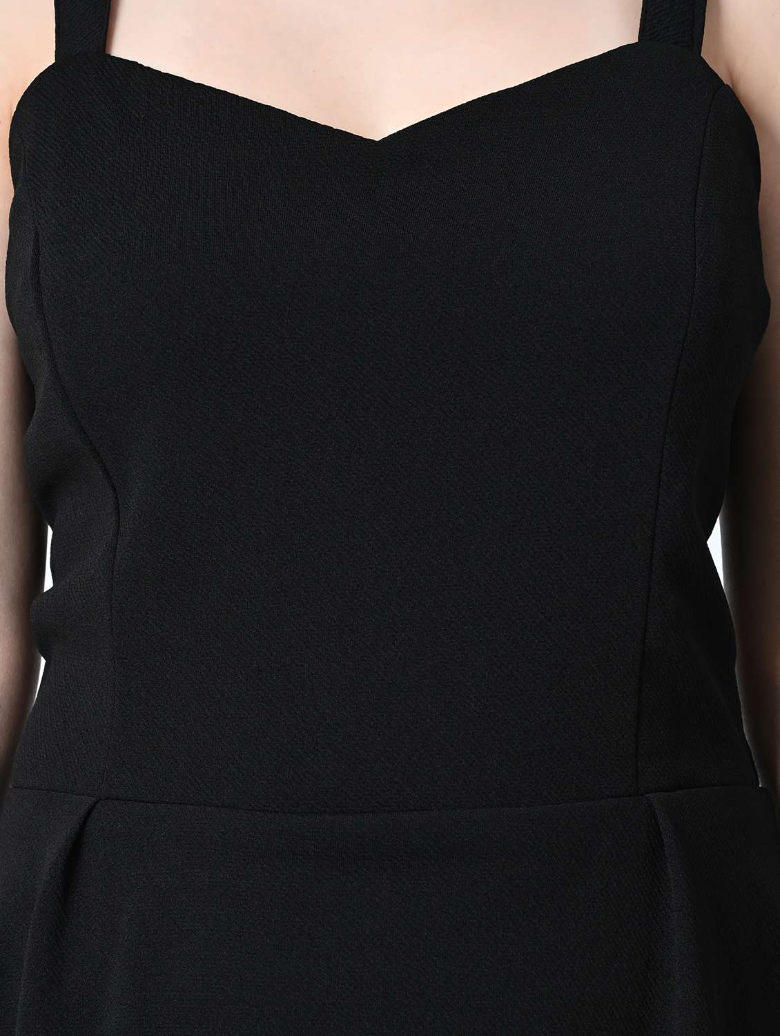 women black lycra blend a-line dress - 21483194 - Standard Image - 4