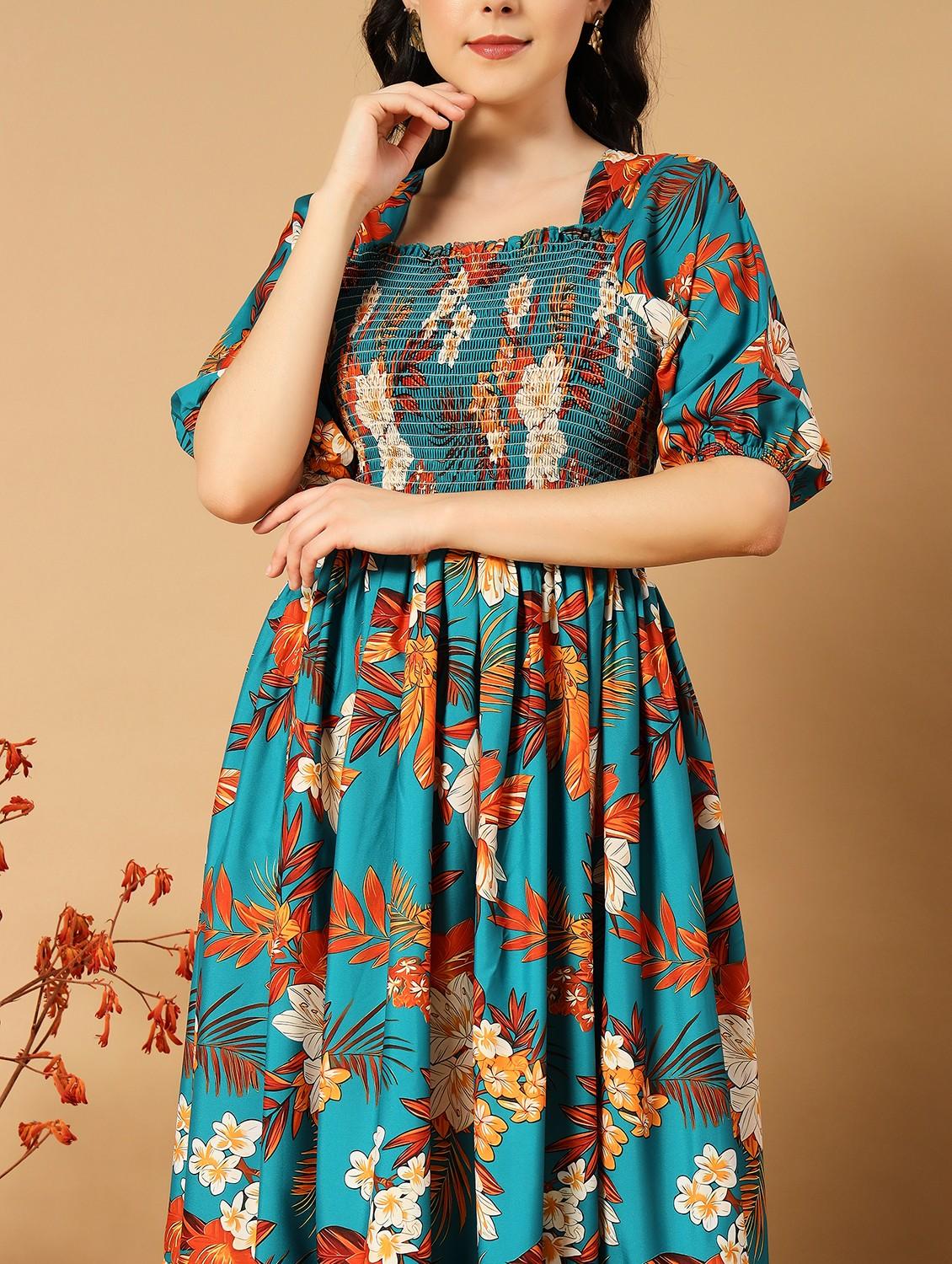 women multicolored printed tiered dress - 21483260 - Standard Image - 4