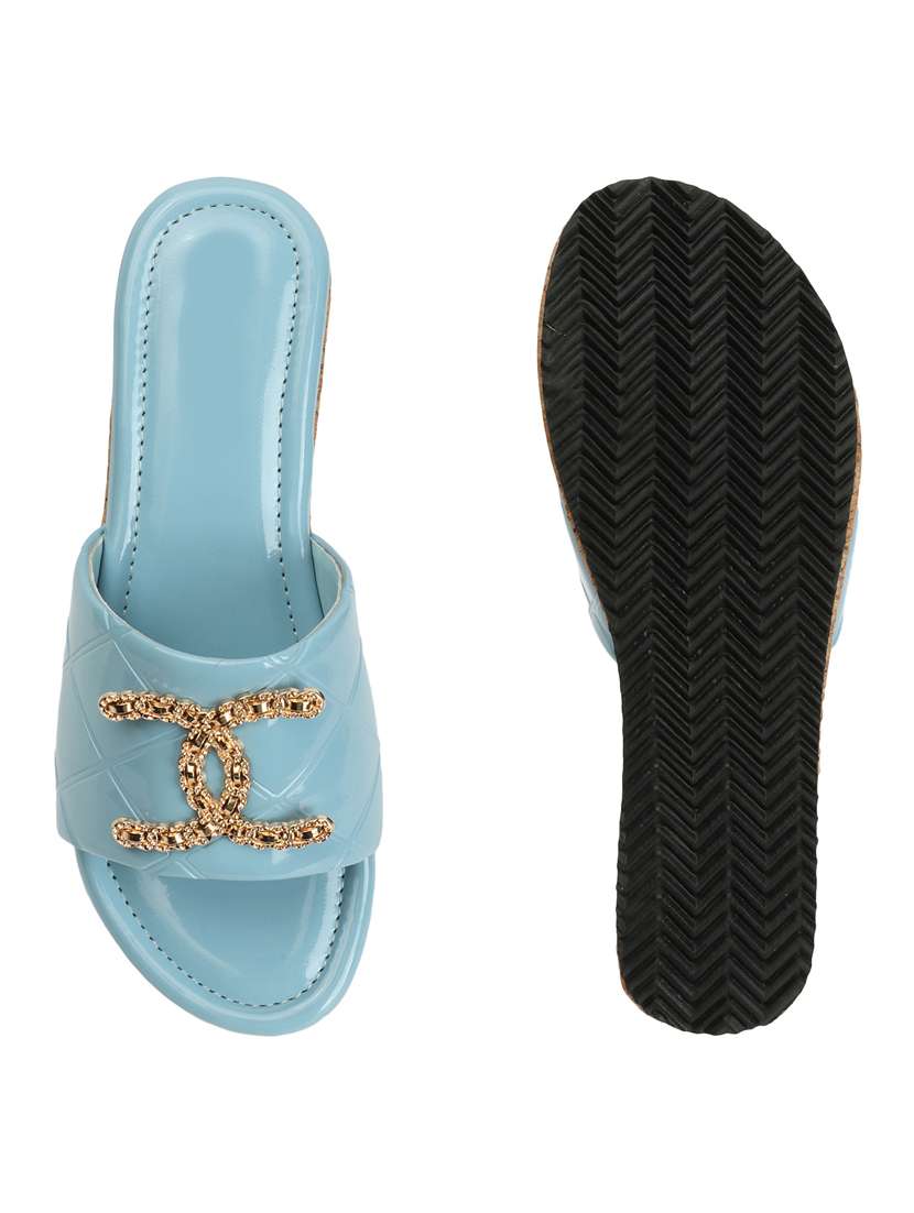 women light blue platforms wedge - 21483400 - Standard Image - 4