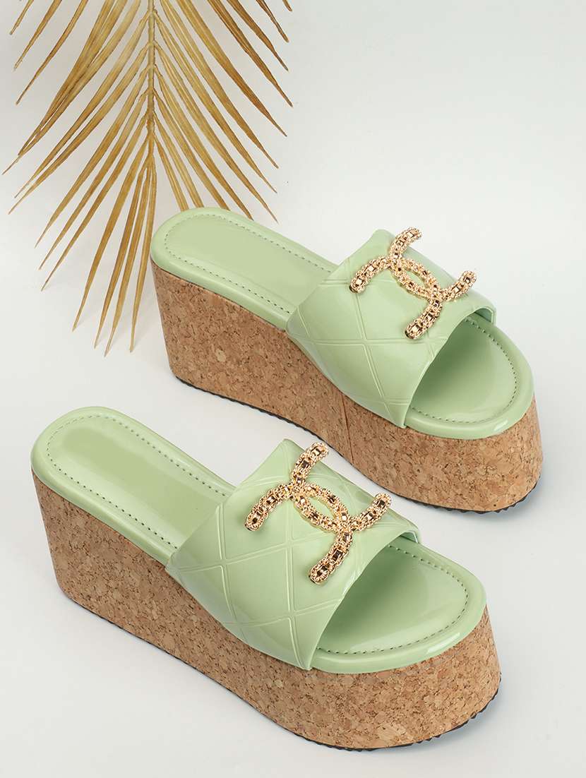 women neo mint platforms wedge