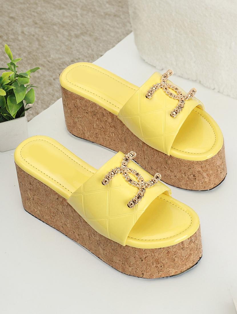 women yellow platforms wedge - 21483402 - Zoom Image - 0