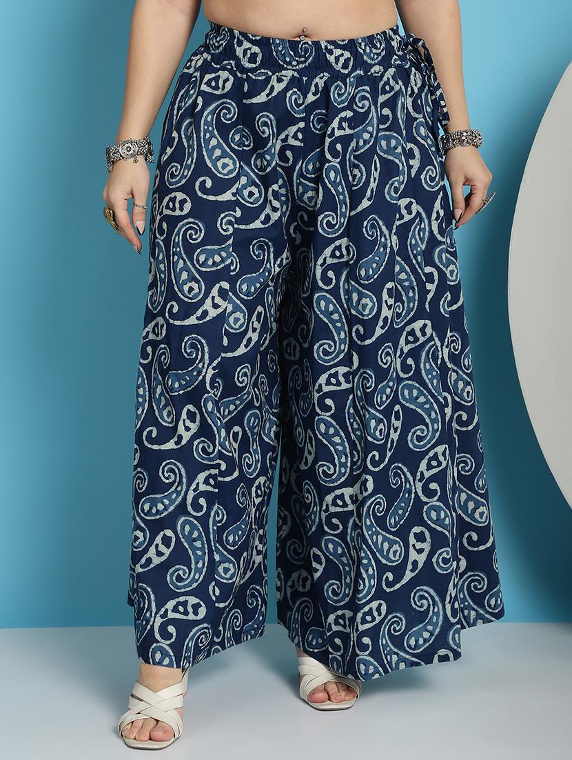 women printed cotton flared palazzo - 21483470 - Zoom Image - 0