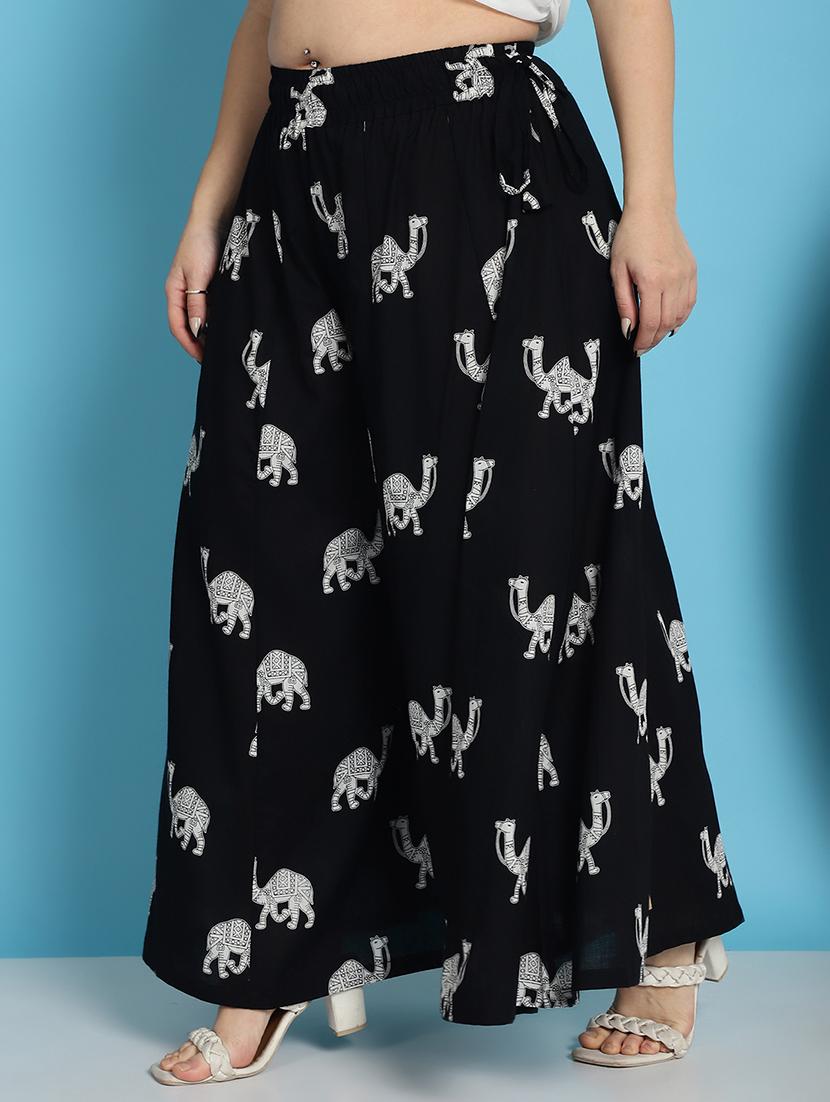 women printed cotton flared palazzo - 21483472 -  Standard Image - 1