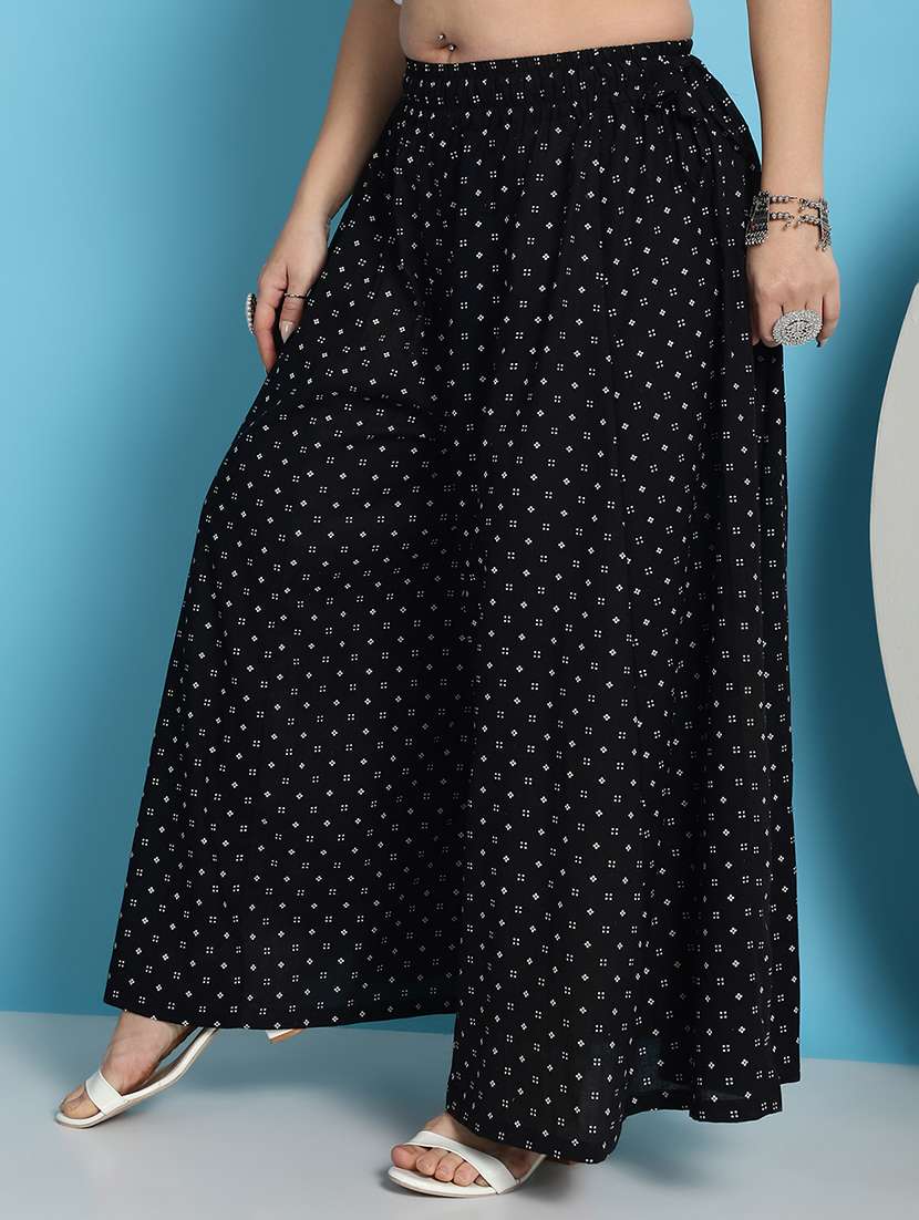 women printed cotton flared palazzo - 21483473 -  Standard Image - 1