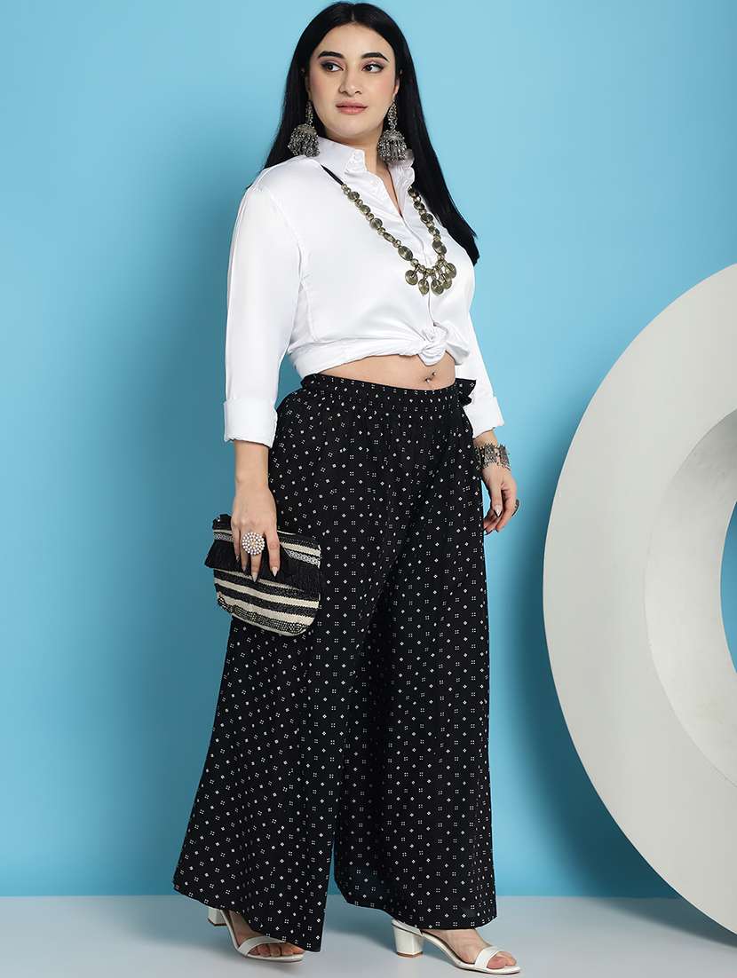 women printed cotton flared palazzo - 21483473 - Standard Image - 4