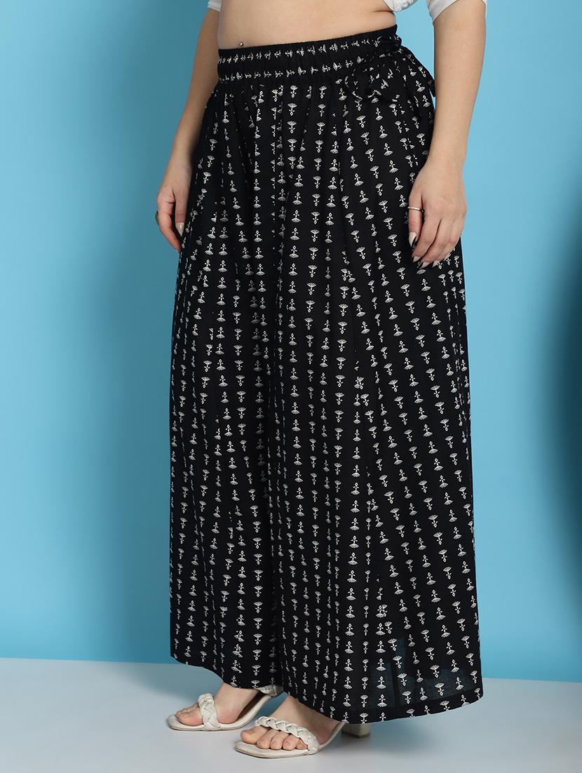 women printed cotton flared palazzo - 21483474 -  Standard Image - 1