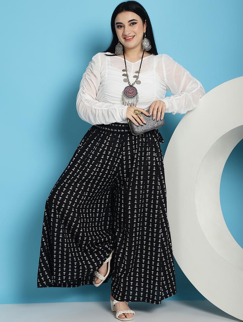 women printed cotton flared palazzo - 21483474 - Standard Image - 4