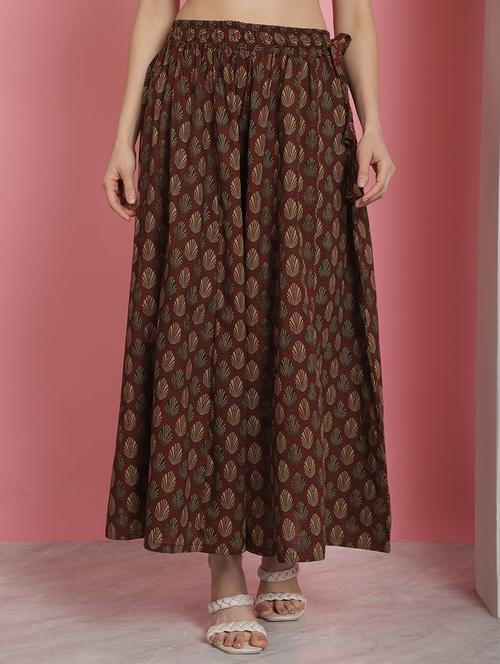 women printed cotton flared palazzo - 21483475 - Standard Image - 0