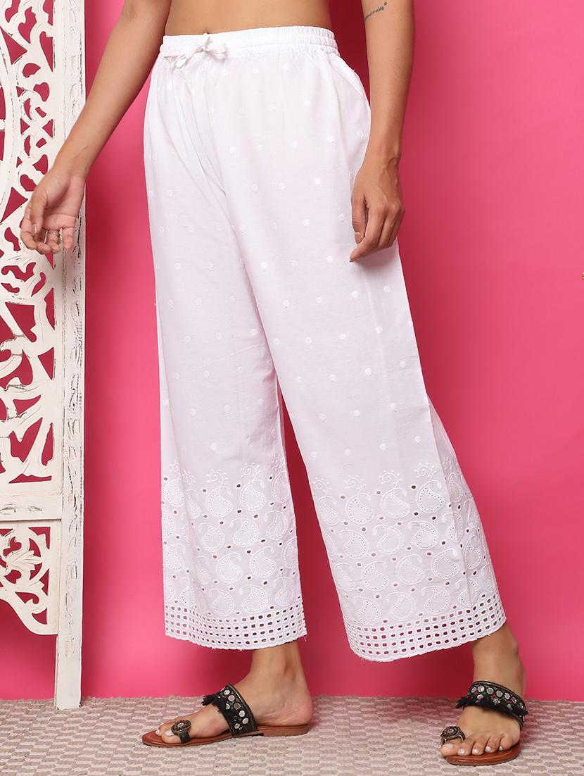 women solid self design palazzo - 21483484 - Standard Image - 1