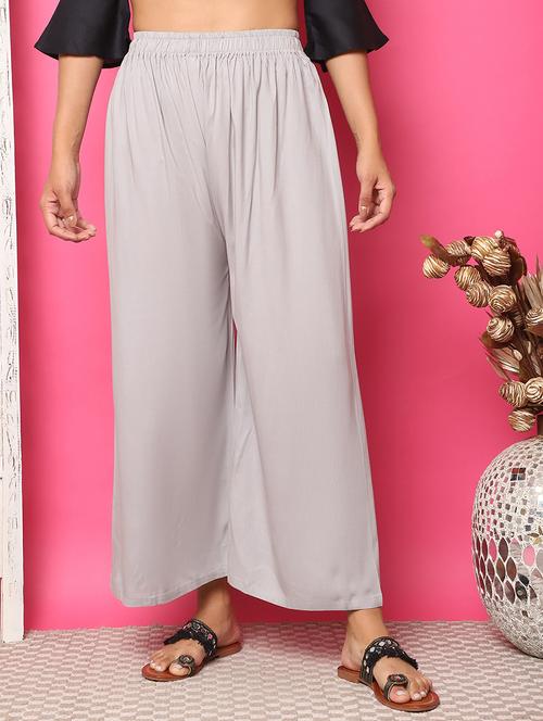 women solid rayon straight palazzo - 21483486 - Standard Image - 0