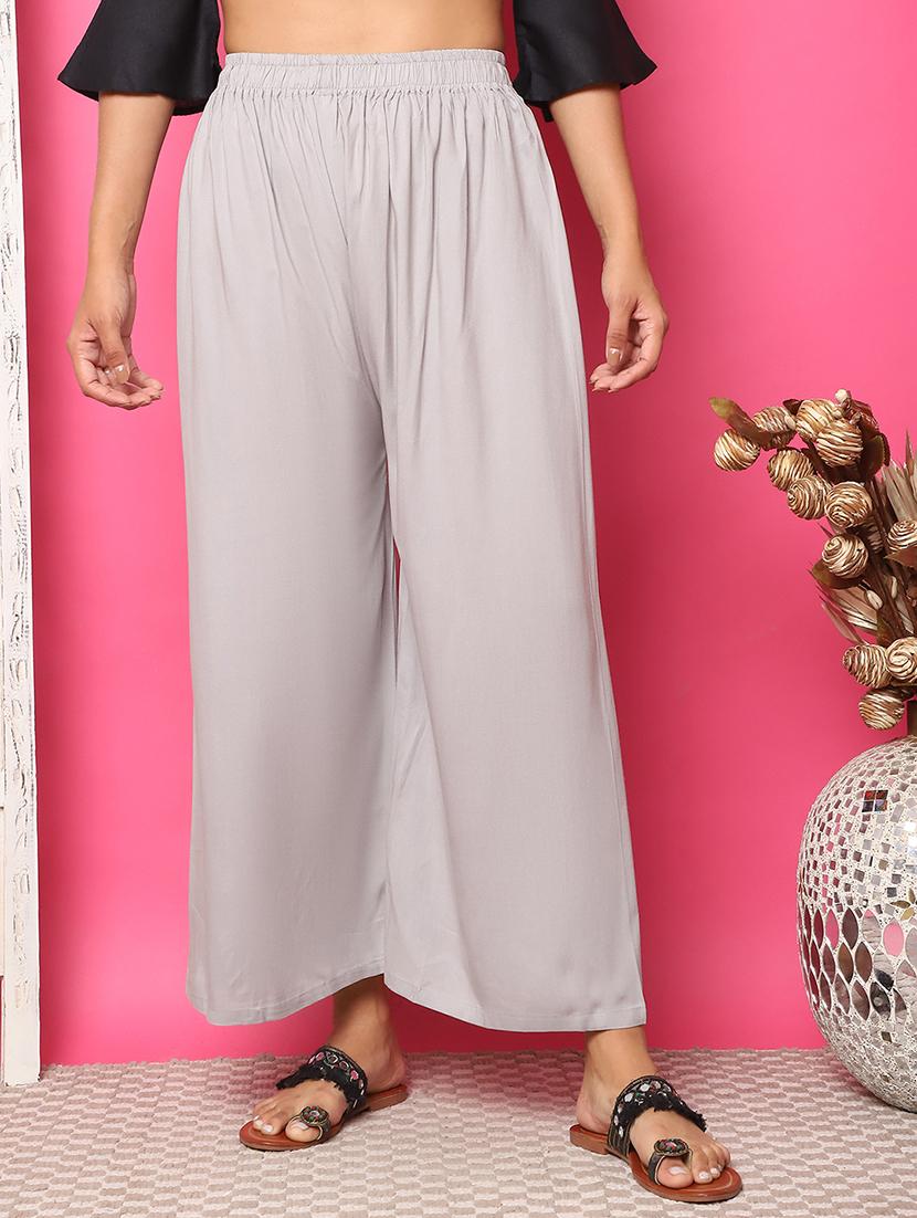 women solid rayon straight palazzo - 21483486 - Zoom Image - 0