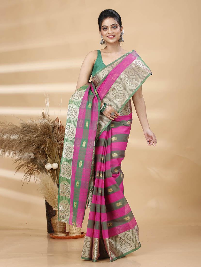 women self design tant saree - 21483502 -  Standard Image - 1