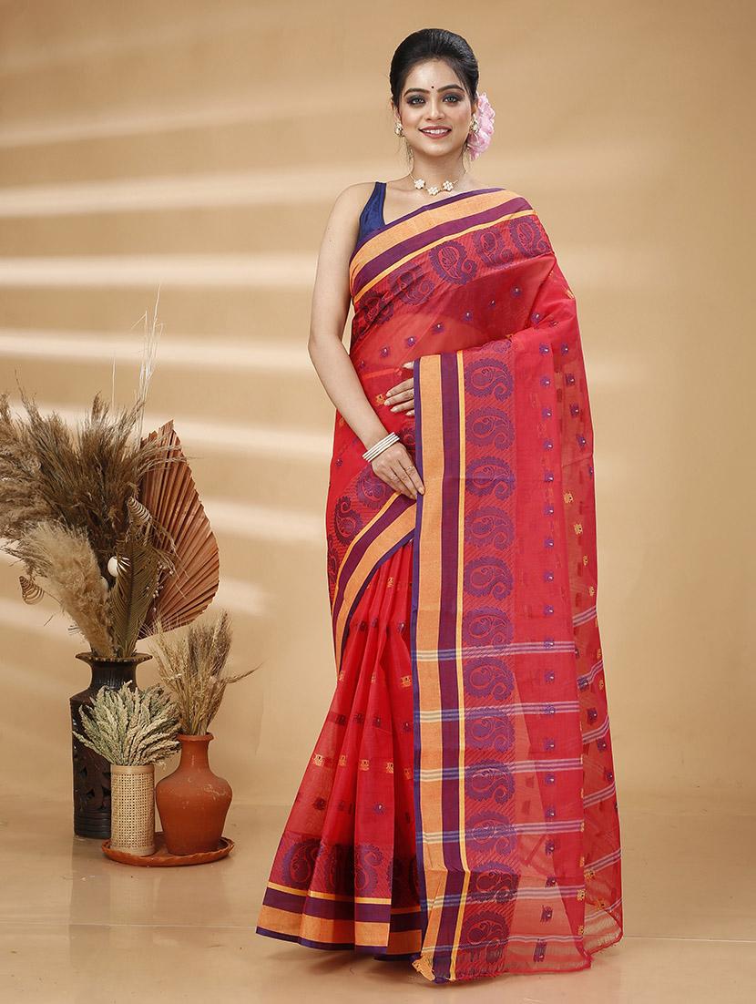 women self design tant saree - 21483510 - Zoom Image - 0