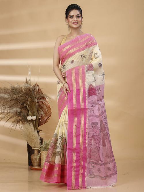 women self design tant saree - 21483554 - Standard Image - 0