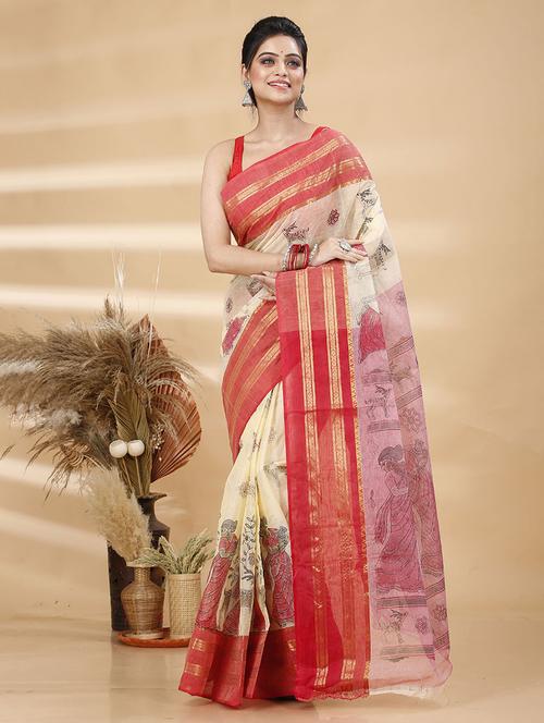 women self design tant saree - 21483555 - Standard Image - 0