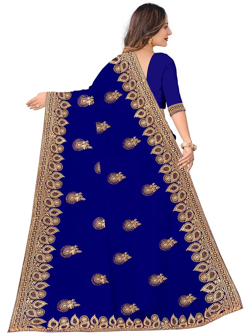 women embroidered saree with blouse - 21483748 - Standard Image - 1