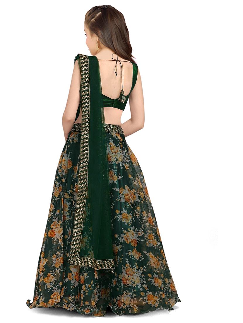 girls floral print lehenga choli with dupatta - 21483826 -  Standard Image - 1