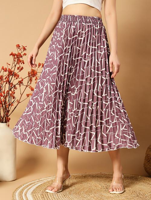 women printed crepe a-line skirt - 21483867 -  Standard Image - 0