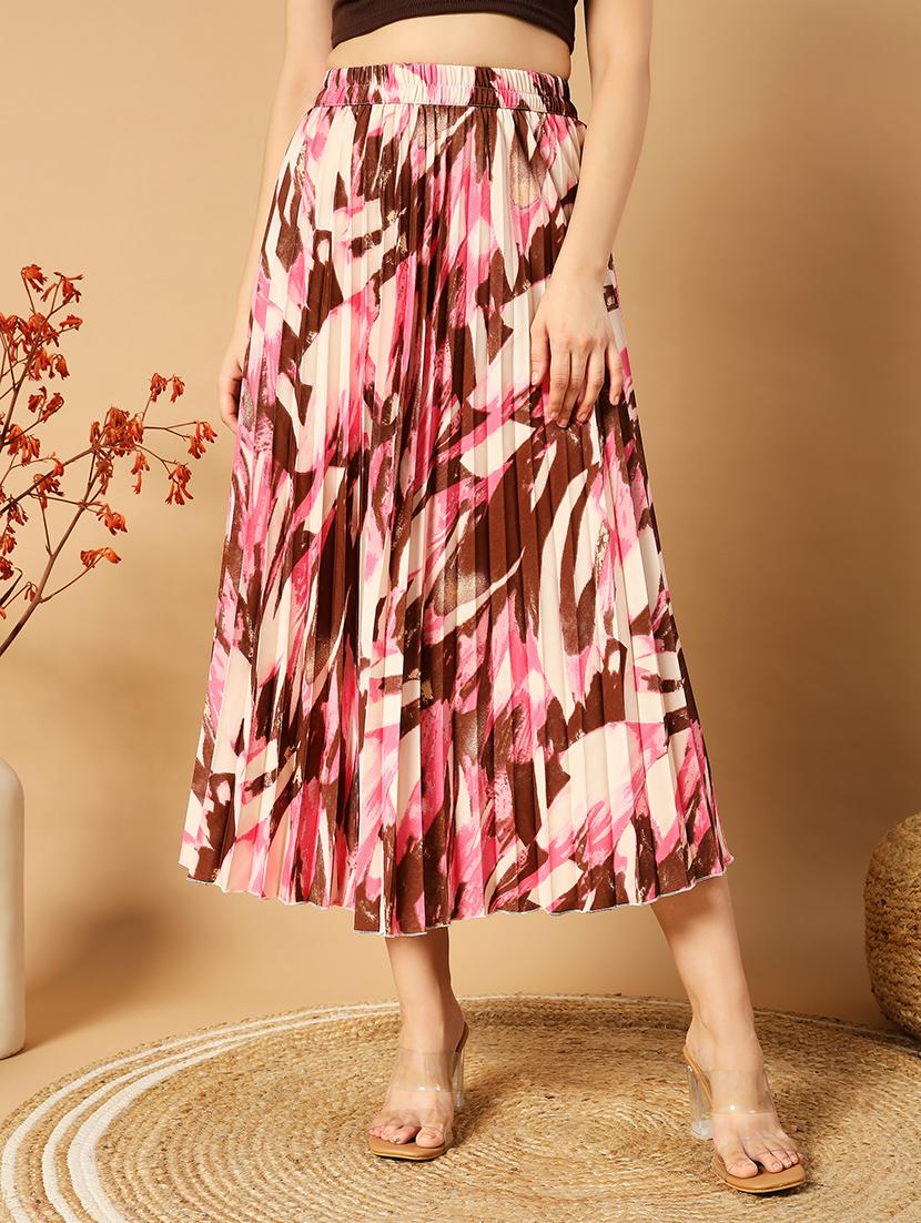 women printed crepe a-line skirt - 21483877 -  Zoom Image - 0