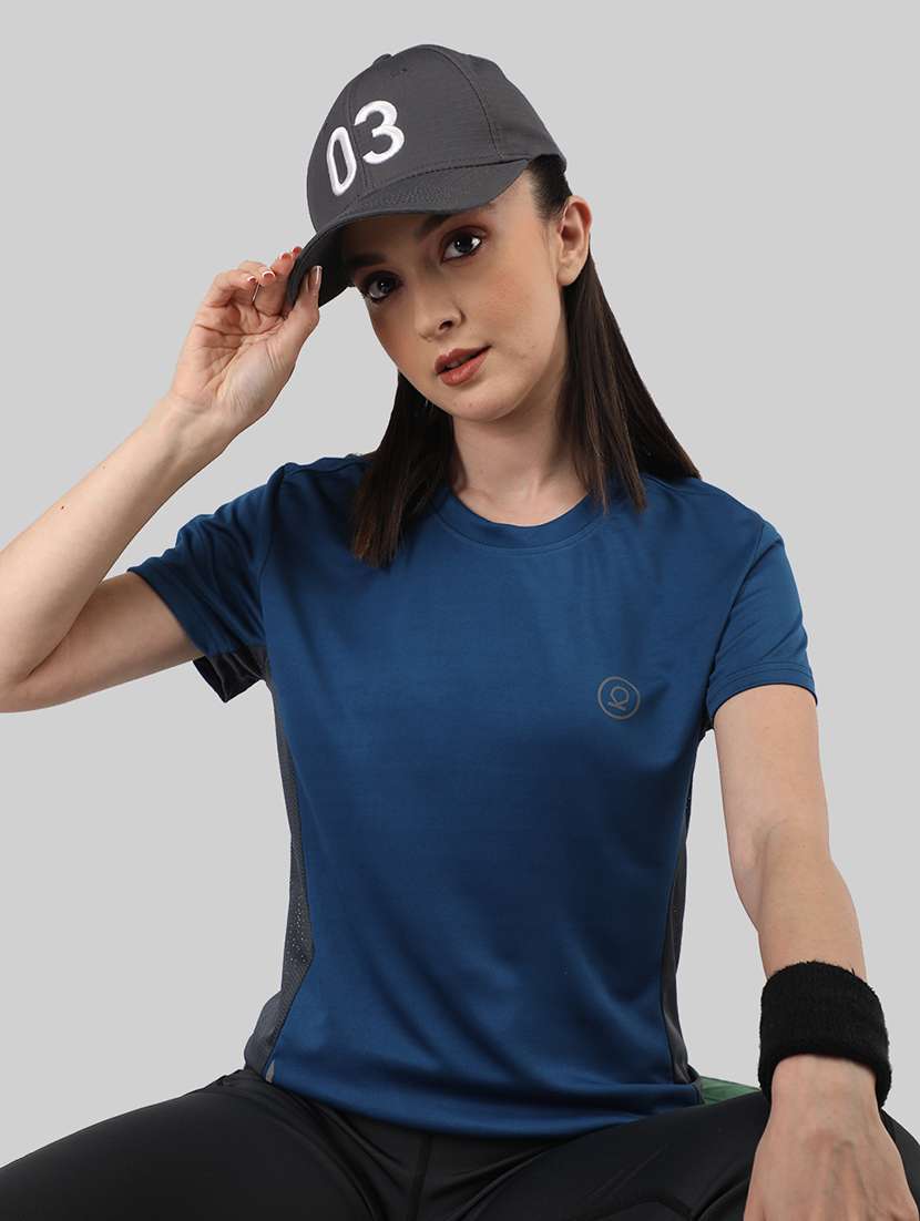women blue polyester regular t-shirt - 21483956 -  Standard Image - 1