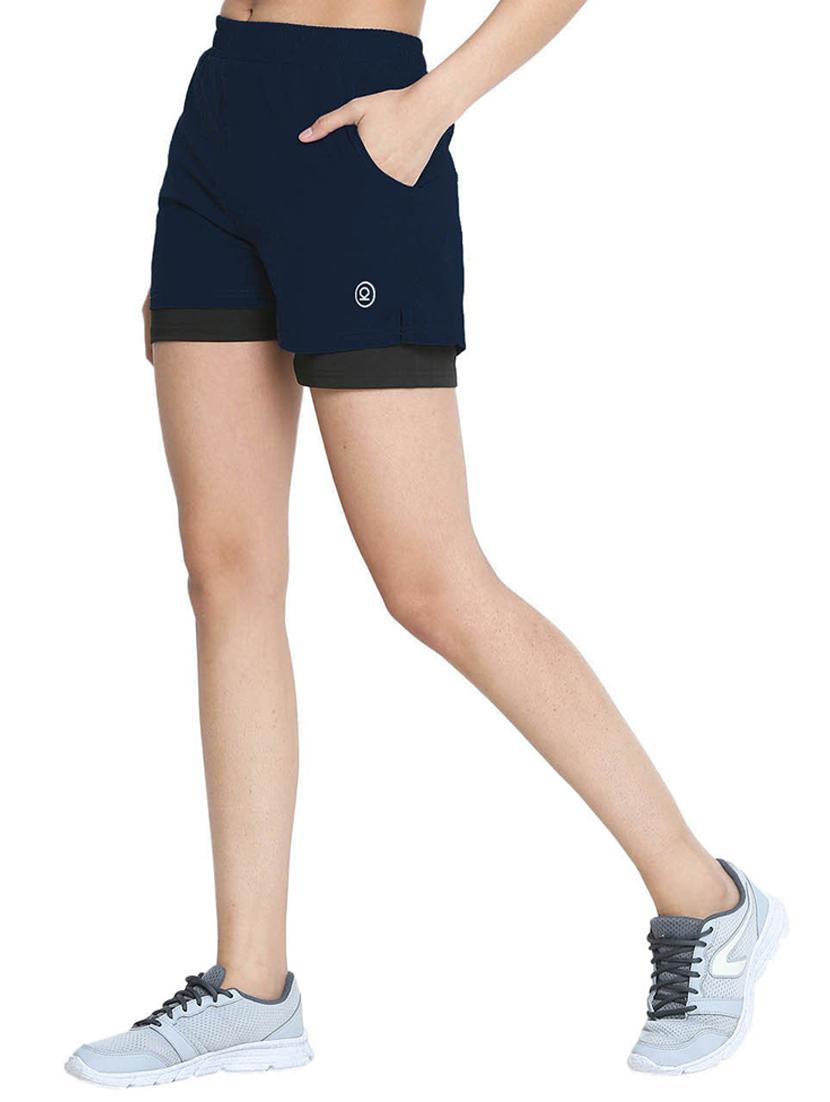 women mid-rise solid sports shorts - 21483978 -  Standard Image - 1