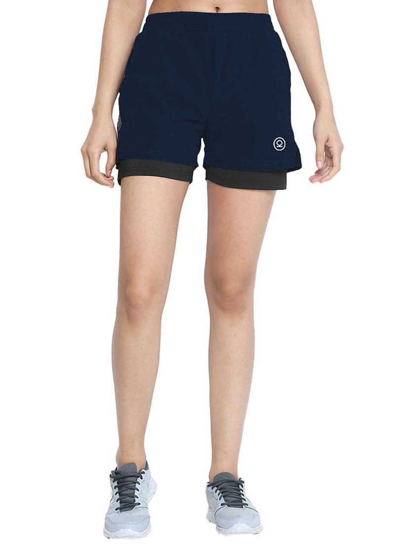 women mid-rise solid sports shorts - 21483979 -  Zoom Image - 0