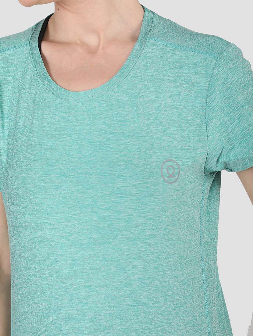 women sea green polyester regular t-shirt - 21484051 - Standard Image - 4