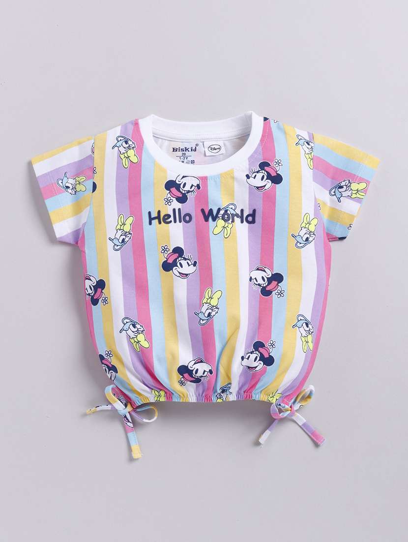 girls cute character round neck top