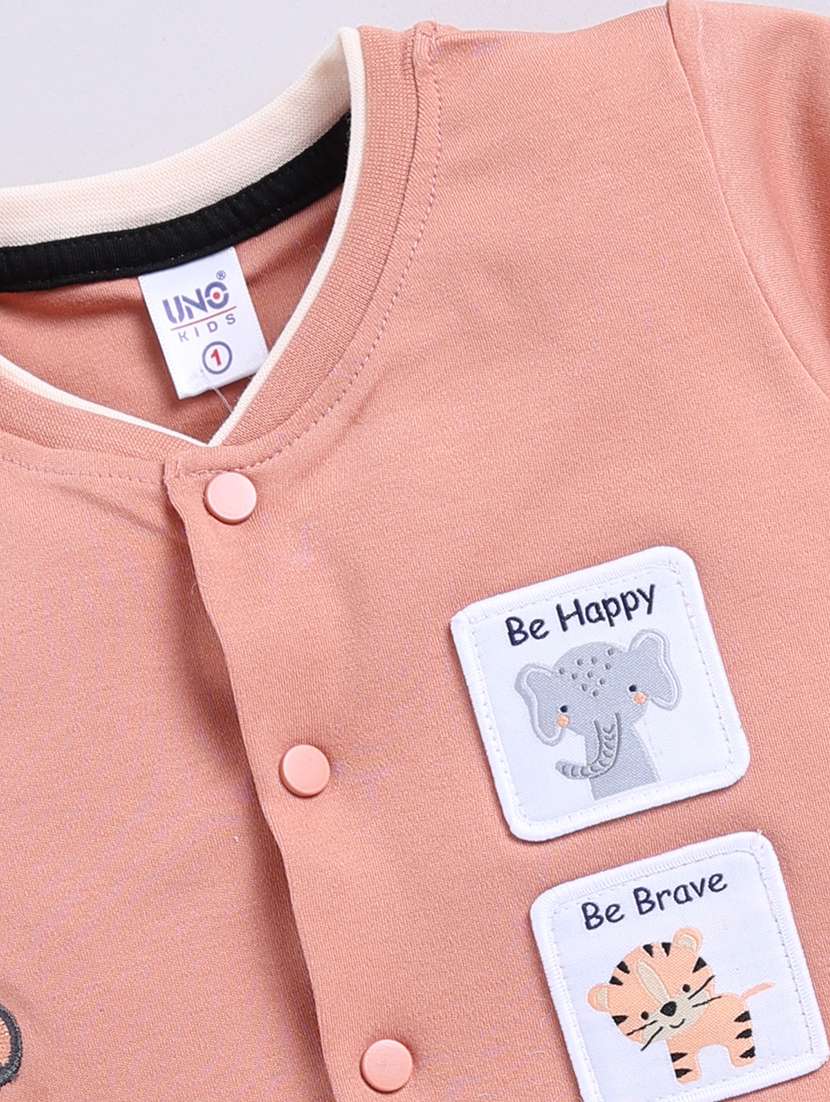 kids peach cotton shorts set - 21484559 - Standard Image - 4
