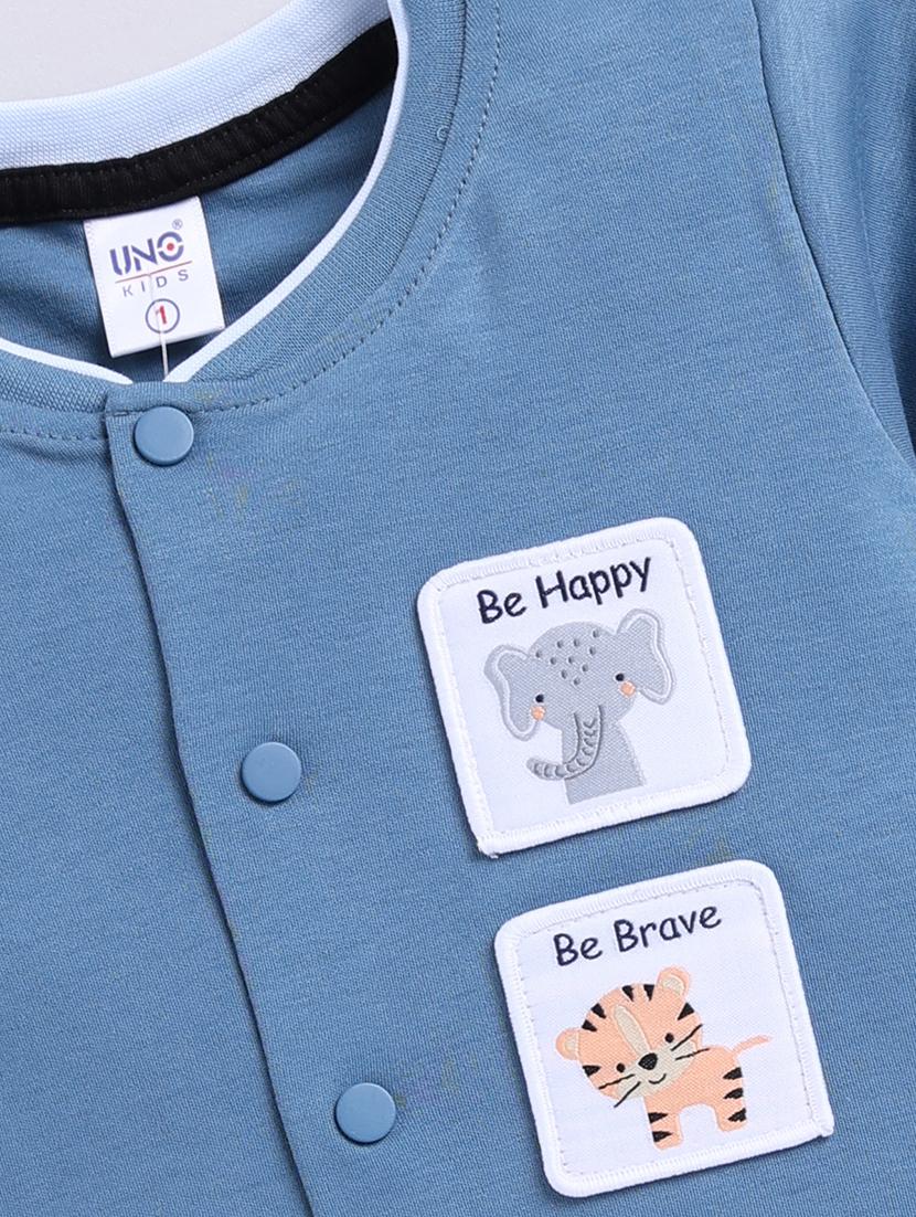kids blue cotton shorts set - 21484560 - Standard Image - 4