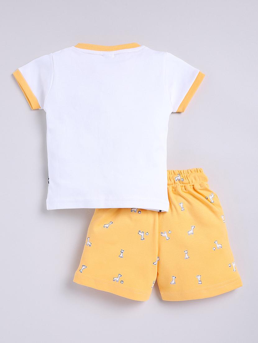 kids white cotton shorts set - 21484565 - Standard Image - 1