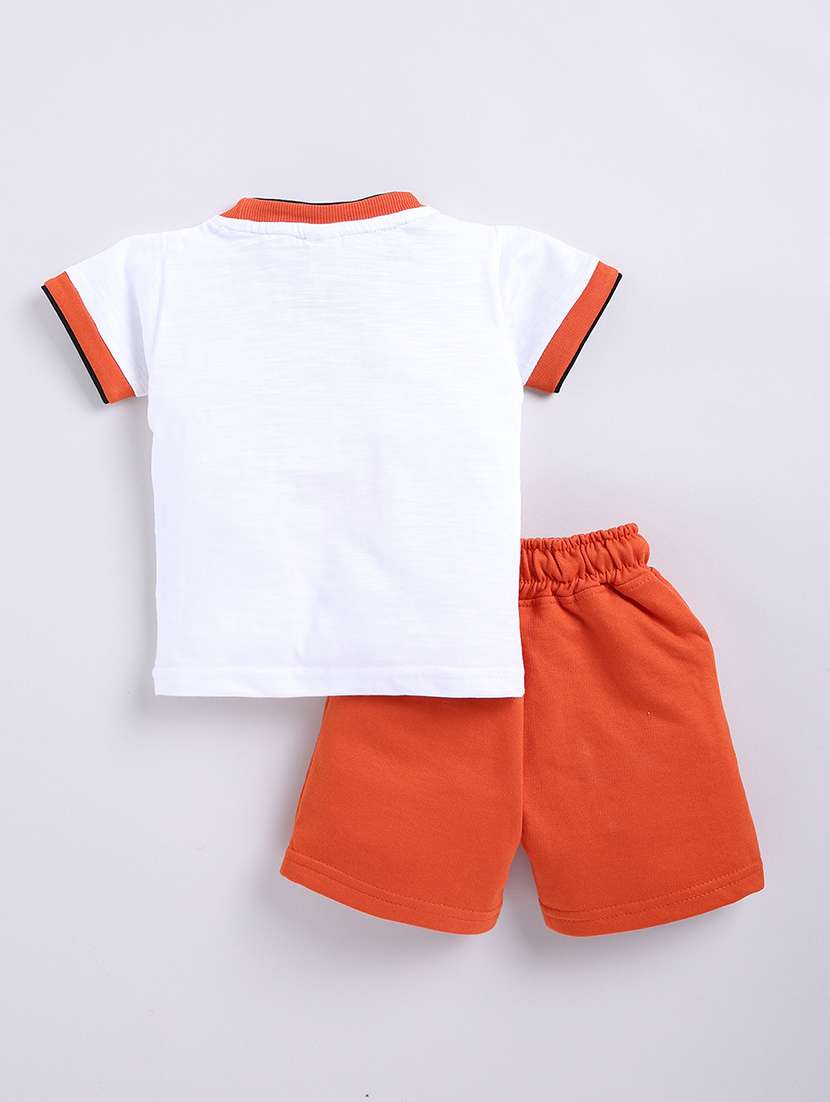 kids white cotton shorts set - 21484569 - Standard Image - 1