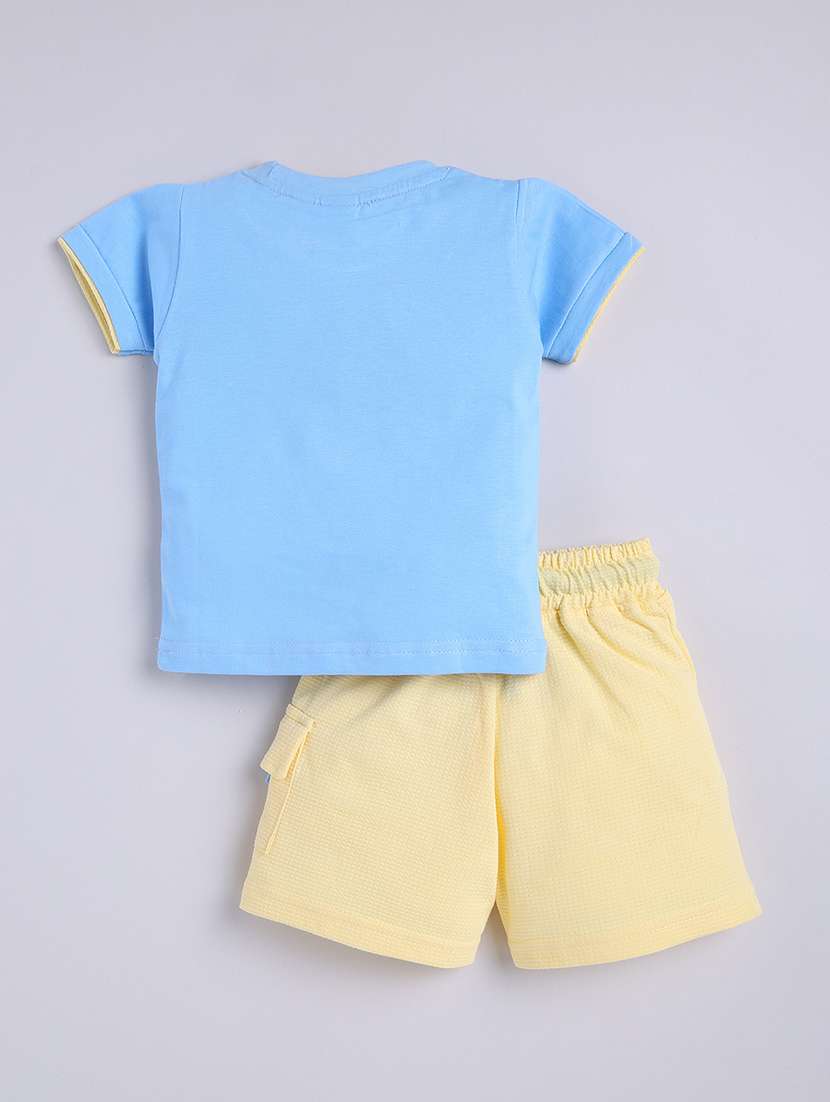 kids light blue cotton shorts set  - 21484576 -  Standard Image - 1