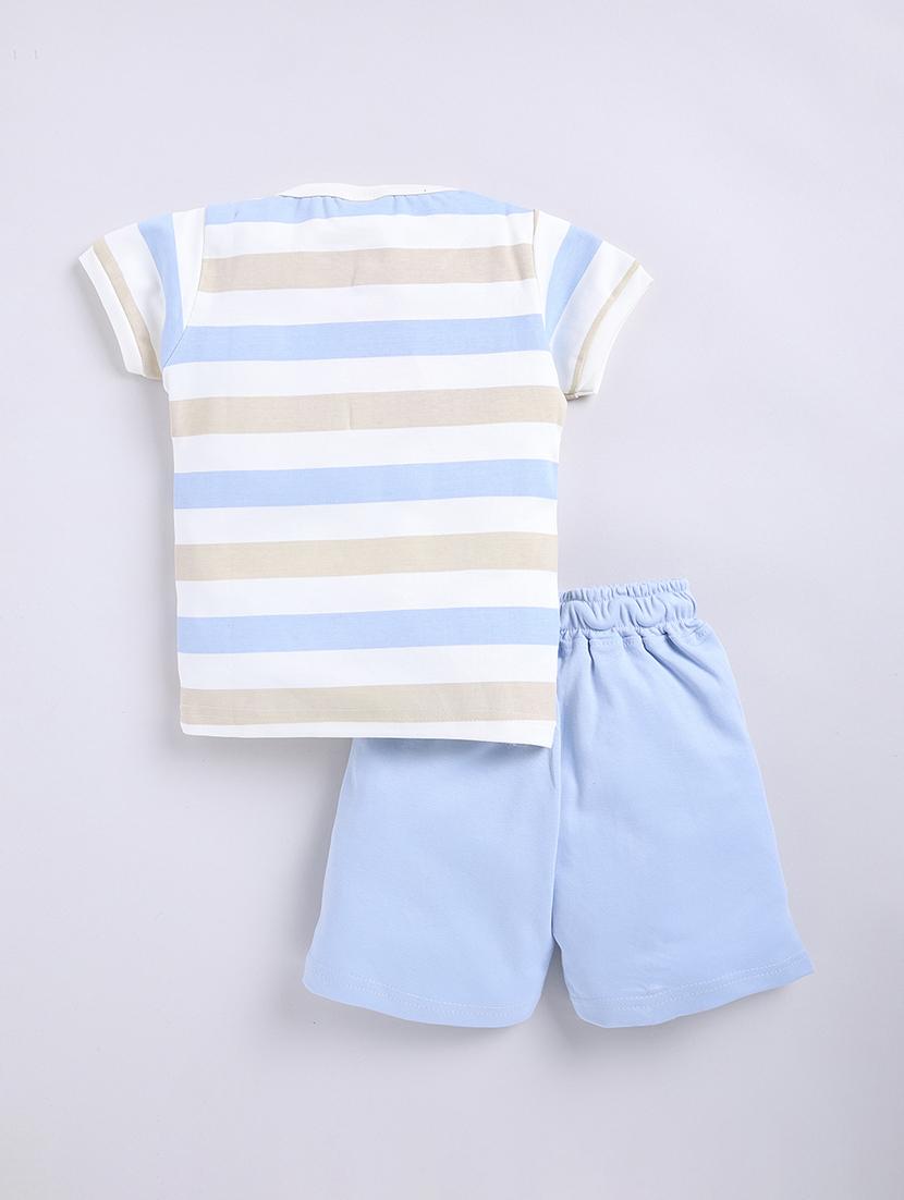 kids white cotton shorts set - 21484597 - Standard Image - 1