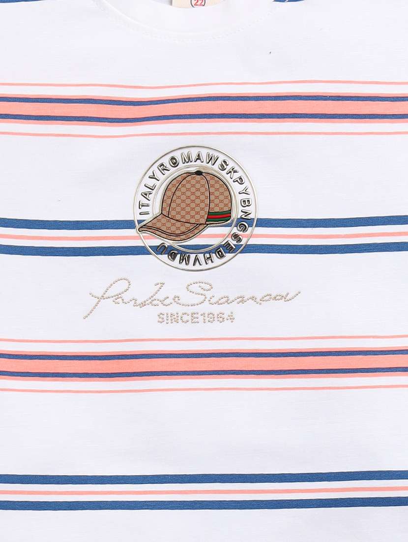 kids white cotton blend shorts set  - 21484601 -  Standard Image - 4