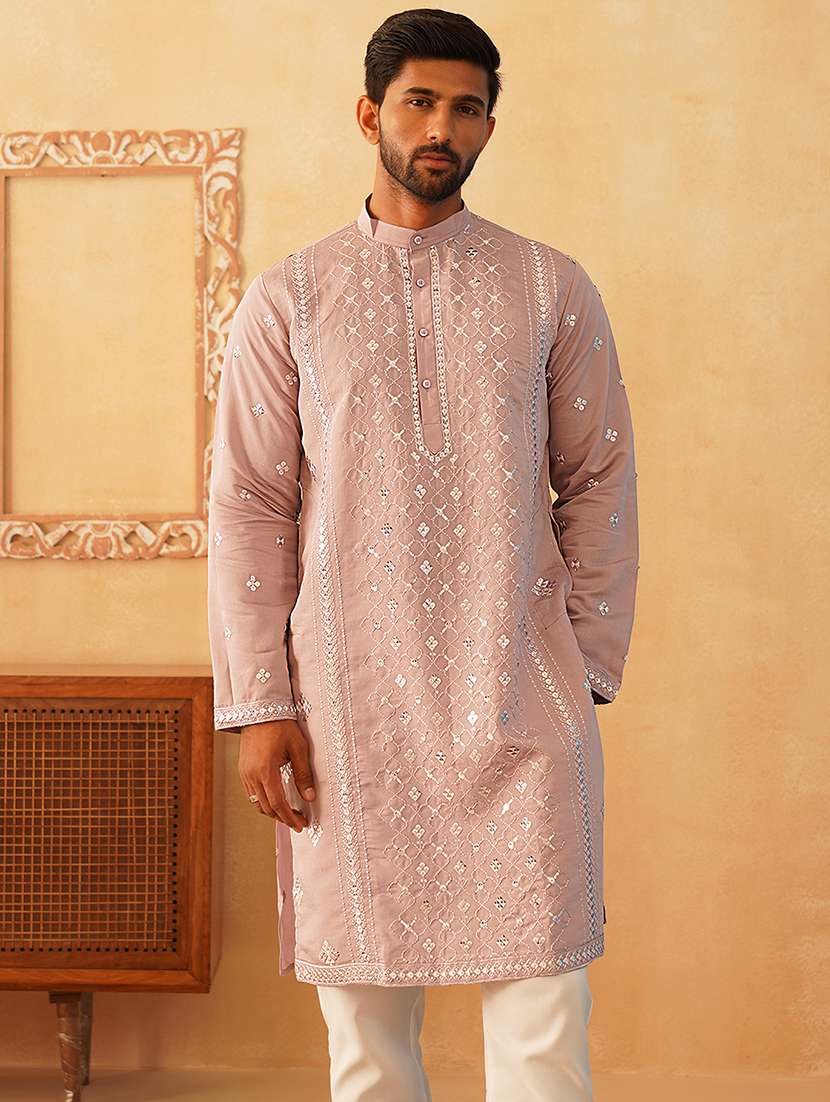 men embroidered kurta pyjama ethnic wear set - 21484706 -  Standard Image - 4