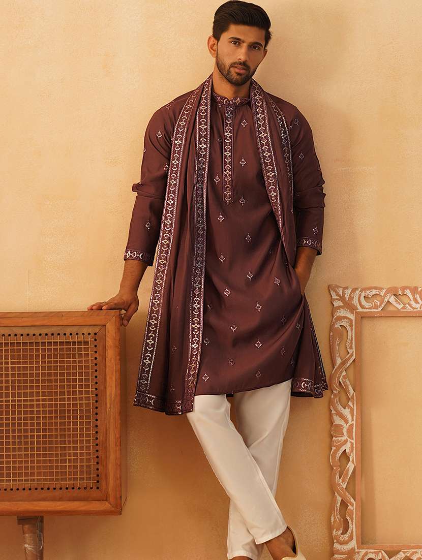 men embroidered kurta pyjama ethnic wear set - 21484717 -  Standard Image - 1