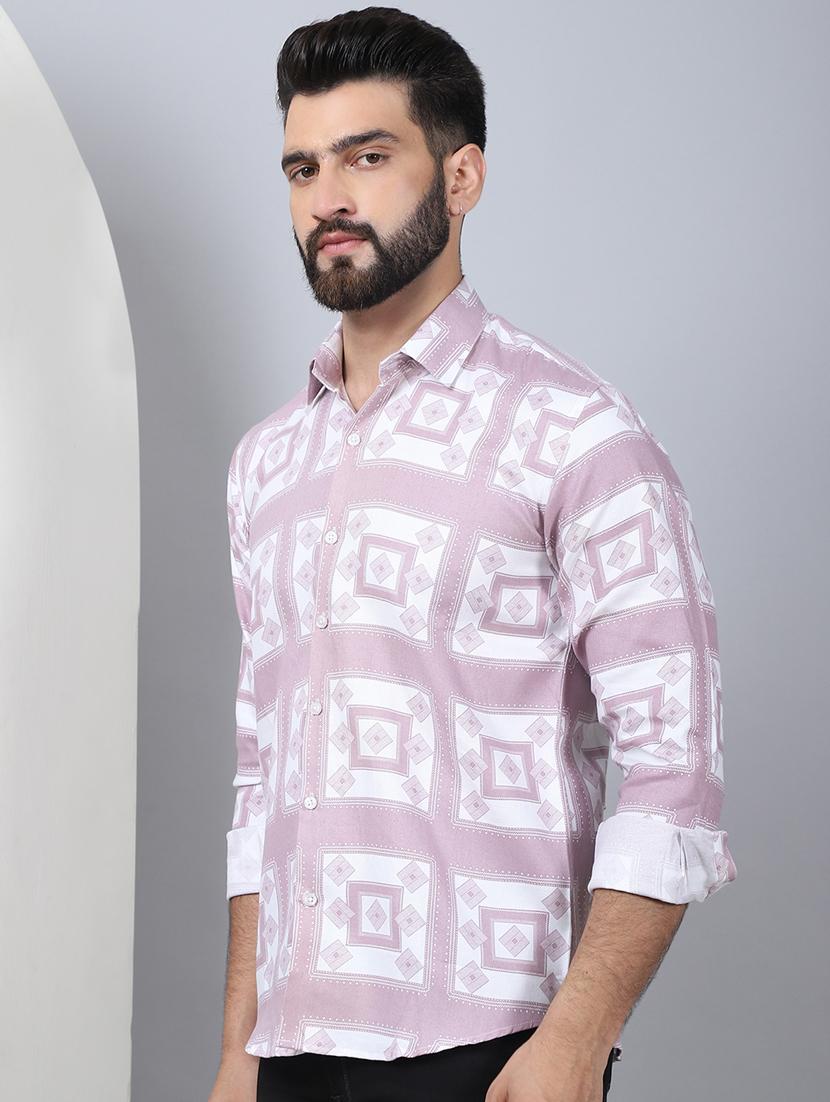 men long sleeved printed casual shirt - 21484730 - Standard Image - 1