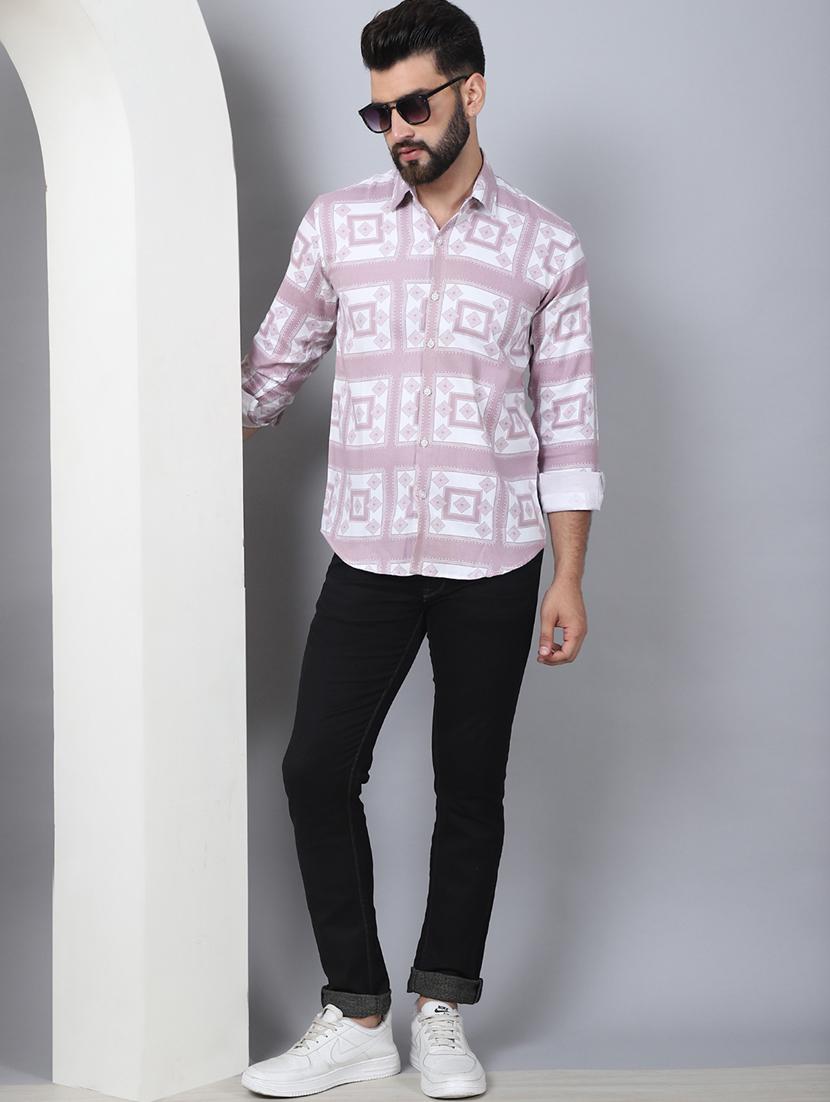 men long sleeved printed casual shirt - 21484730 - Standard Image - 4