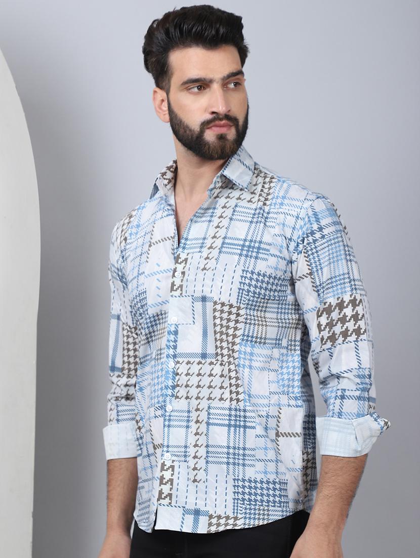men long sleeved printed casual shirt - 21484732 -  Standard Image - 1