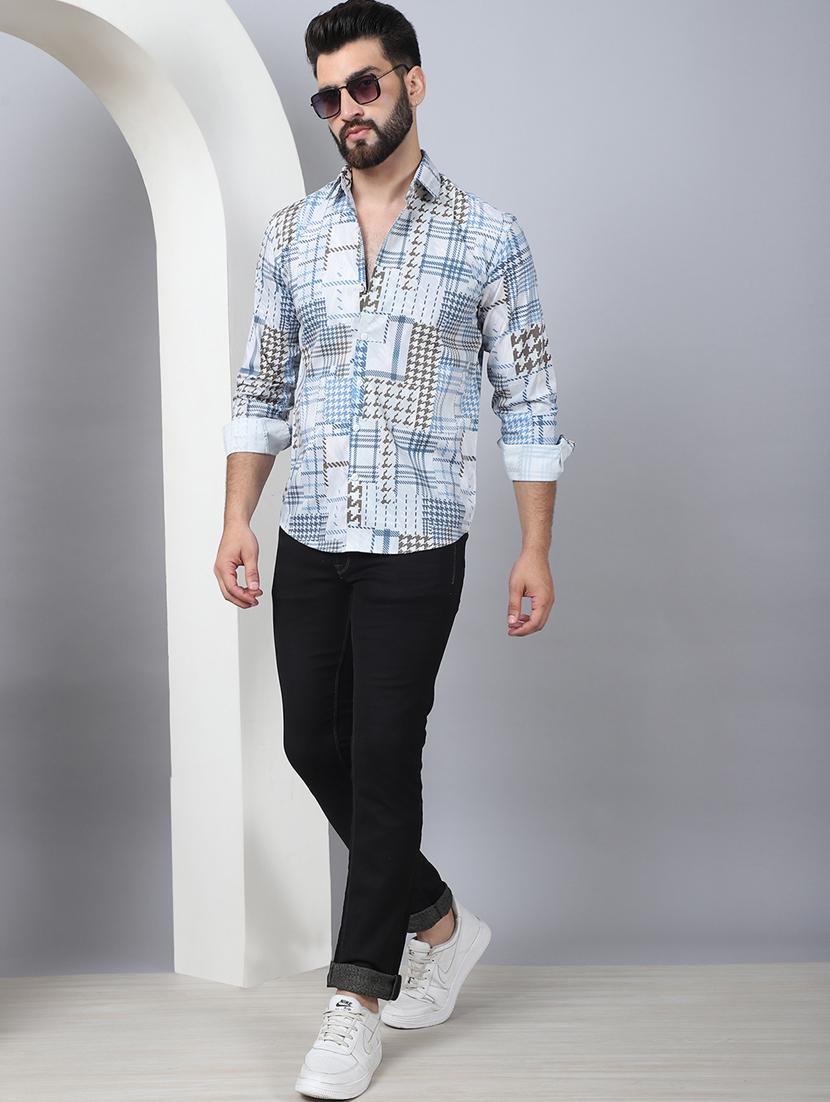 men long sleeved printed casual shirt - 21484732 - Standard Image - 4
