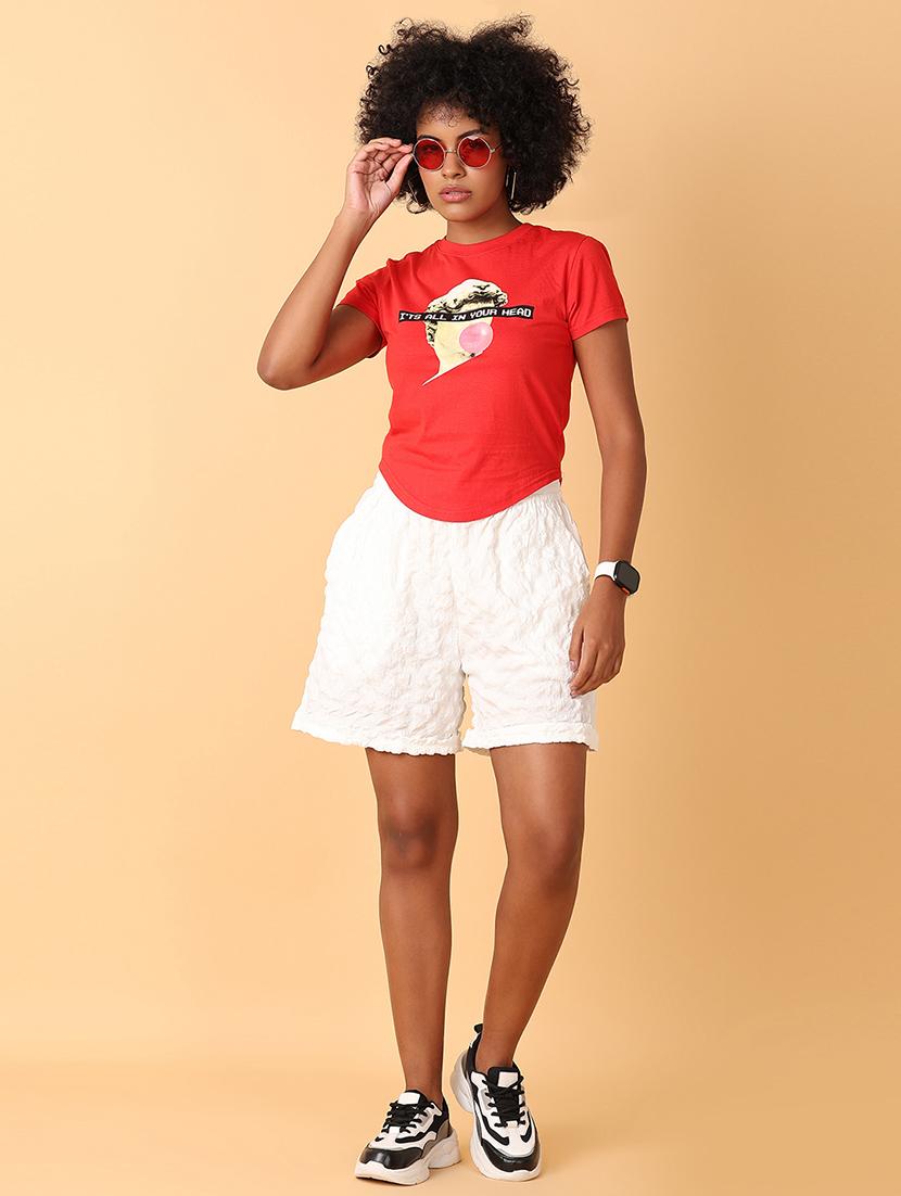 women crew neck graphic crop t-shirt - 21484887 - Standard Image - 4