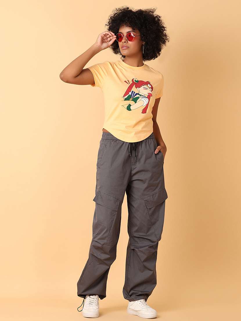 women yellow cotton regular t-shirt - 21484891 -  Standard Image - 4