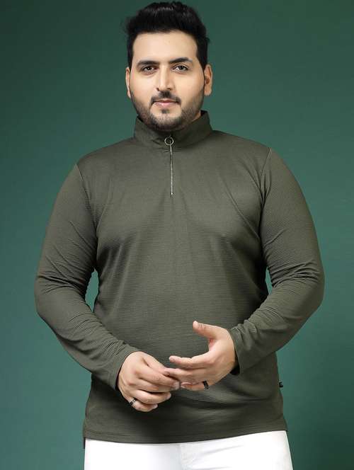 men long sleeve solid plus size t-shirt - 21484907 -  Standard Image - 0