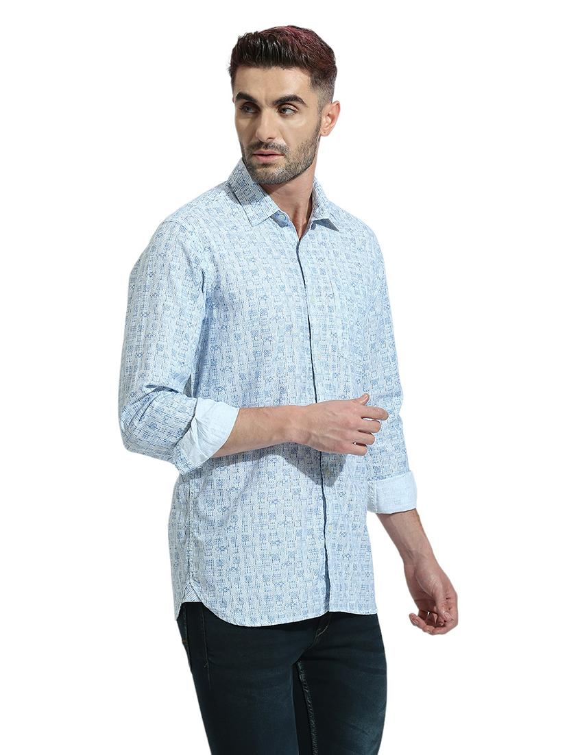 men long sleeved printed casual shirt - 21484997 - Standard Image - 1